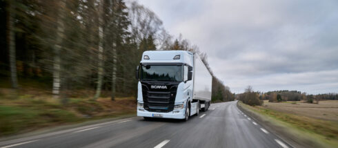 Bara ellastbilar i Norge? Foto: Scania.