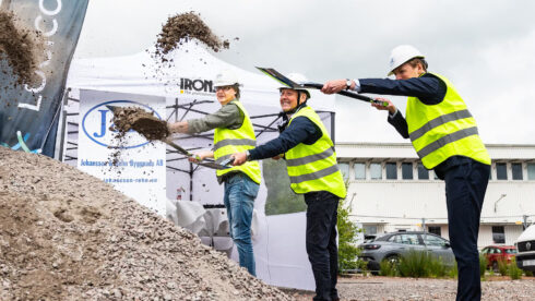 Första spadtaget för anläggningen i Backa, Göteborg, togs den 18 juni 2024. Foto: Logicor.