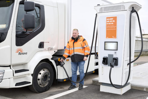 Renova Miljös laddstationer är publika för både tunga och lätta fordon. Foto: Renova Miljö.