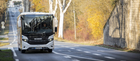 En Scania biogasdriven buss i Frankrike. Foto: Scania.