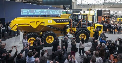 Volvo CE:s eldrivna dumper, världens första, blev stjärnan. Foto: Volvo CE.
