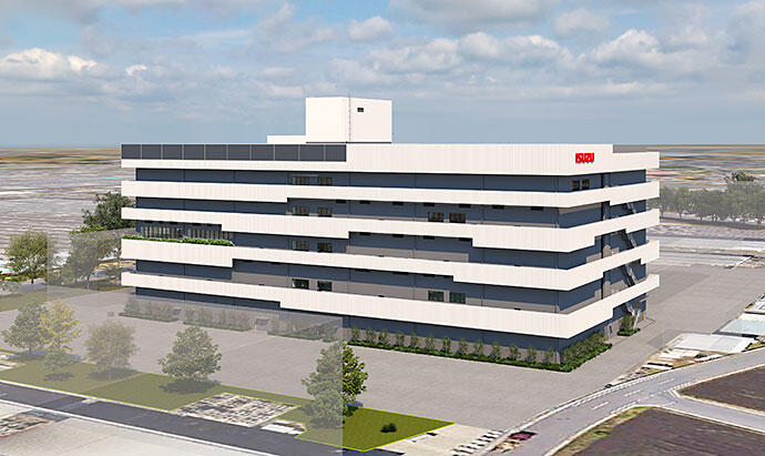 Anläggningen för utveckling och testning av elfordon, EARTH-labbet, ska byggas med cirka 1 000 ton grönt stål. Foto: Isuzu.