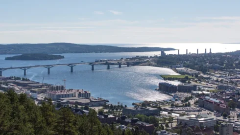 Vy över Sundsvall. Foto: VÄTE AB.