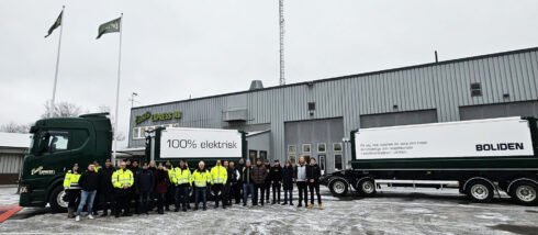 Ernst Express i samarbete med Scania för elektrifiering i gruvan. Foto: Scania.