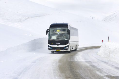 MAN's Lion Coach E testades under svåra förhållanden. Foto: MAN.