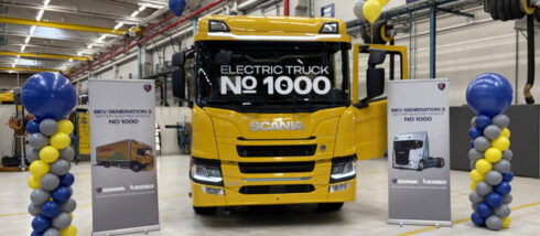 Falkenklev Logistik storsatsar sedan tid tillbaka på elektrifiering av fordonsflottan. Foto: Scania.