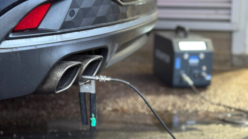  En modernare miljökontroll för dieselbilar testas nu på stationen i Östersund. Foto: Bilprovningen.